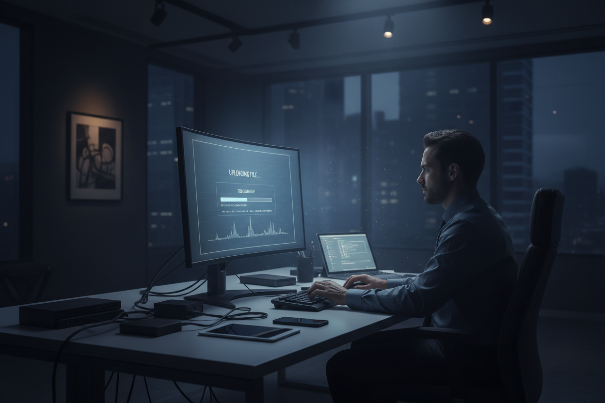 someone uploading a file on a pc need to have a darker background